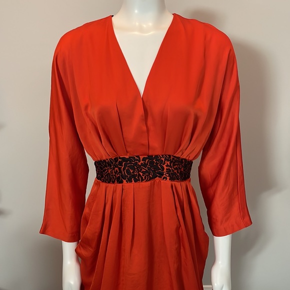 H&M Conscious Collection Orange Dress Eco Friendly - Picture 2 of 10